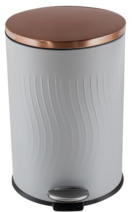 HTI living Treteimer Jannik 20 Liter Grau Kupfer Mülleimer Edelstahl