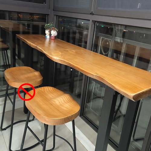 Schmaler Stehtisch Aus Massivem Holz Langer Bartisch Mit Metallbeinen Live Edge-Bartisch In Barhöhe Kneipentische Moderner Hoher Ess- Und Küchentisch Aus Holz Nur Für Das Wohnzimmer 120 Cm(63in/160cm)