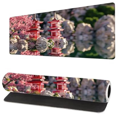 Grand Tapis de Souris XXL 1200x600x3mm, Tapis de Souris Gamer Arbre avec Surface en Antidérapant Résistant à l'eau Tapis de Bureau Mouse Pad Tour, sous Main Souris à Bords Cousus pour Bureau S-5