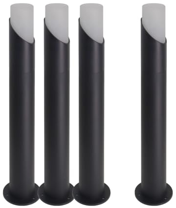 LUXULA 4er Set Wegeleuchte Außen mit Bodenplatte und Erdspieß, GU10 Fassung, Aluminium, 52cm Höhe - LED Außenleuchte IP54 Pollerleuchte Garten Terrasse