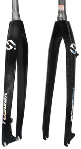 BSFHQS 26 27.5 29 Pouces Fourche Rigide De Vélos De Montagne XC Frein À Disque Fourche Dure Entièrement en Fiber De Carbone VTT Fourche Avant Conique De 1-1/2 9x100mm QR(Black,29in)