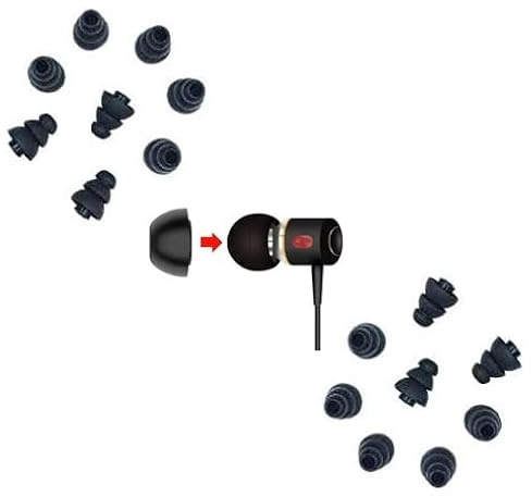 Just Accessories - Black Triple Flange Style Noise Isolating Replacement Soft Silicone Earbuds Tips Gels Fit Most In-Ear Headphones Earphones (24 x Small)