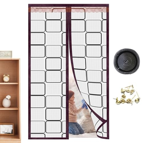 Bâche de porte isolée - Écran EVA avec fermeture magnétique pour porte, écran pour facile à installer, nécessaire la saison froide, transparent pour garage, portes coulissantes, balcons