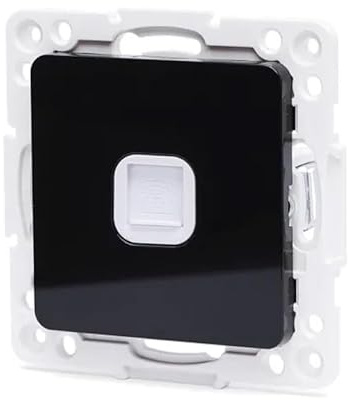Presa telefonica – pezzo tedesco/francese a 1 via, colore nero, realizzato in plastica resistente, ideale per impianti elettrici. *