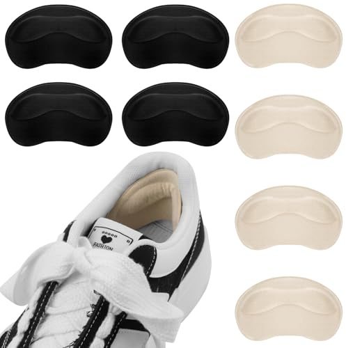 Vicloon Cuscinetti per Scarpe, 4 Paia Impugnature per Tallone, Unisex Cuscini Imbottiture Calzature, Riutilizzabili impugnature tallone, Inserti Autoadesivi, per Scarpe Troppo Grandi, Anti-Vesciche