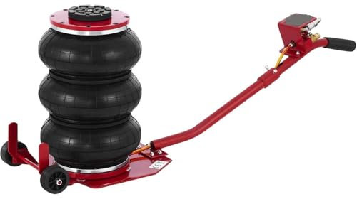 ZKLGS Cric per Auto Cric Pneumatico, cric con airbag 3T, cric con airbag Triplo for Veicoli, Azione di Sollevamento Estremamente Rapida, con Ruote, Manico Lungo