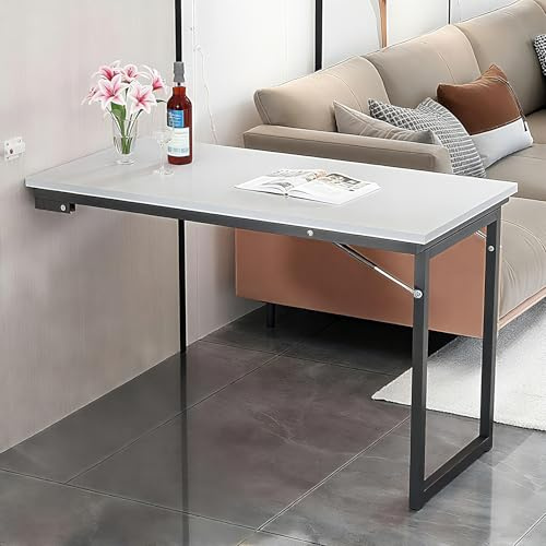 Ddasam Klapptisch Wandmontage - Multifunktionaler Wandtisch klappbar als Esstisch/Schreibtisch - Für kleine Räume, Küche, Balkon Outdoor (rostfrei)