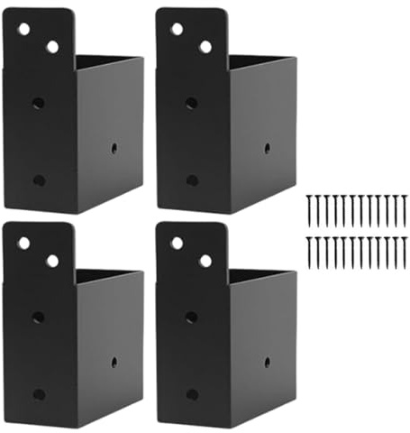Pergola Brackets, Pergola Roof Brackets, Robust Post Holder, Deck Post Brackets, Set of 4, High-Quality Canopy Gazebo Accessories for Conservatory, Greenhouse, Carport, Shed Construction