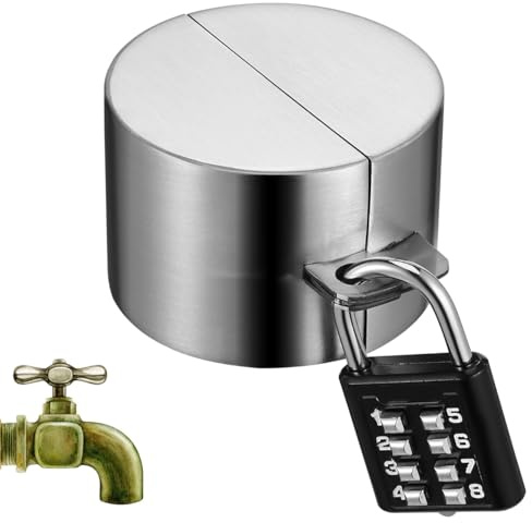 BESTonZON Outdoor Tap Lock with Coded Padlock - Weatherproof Hose Bib Lock Cover for Garden Hose Protection Anti-Theft Metal Spigot Protector Easy Installation for Outdoor Water Taps