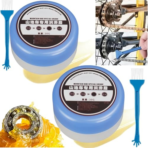 2PCS High-Temp Grease for Bikes,High Temp Formula for Brakes,Multi-Purpo/se Lubricant for Brakes,Anti-Seize Ideal Chains Lubricant,Ideal for Bike Maintenance & Protection,Chain High Temp Formula