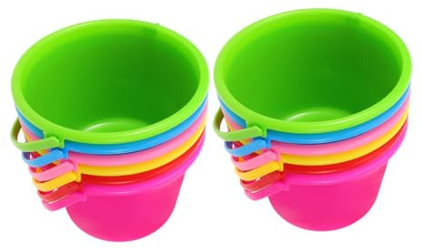 Uonlytech 12 Stück Sandeimer für Kinder Leuchtende Farben Vielseitig Einsetzbar für Strand Garten und Haus Fördert Beobachtung und Kreativität Sandspielzeug für Sommer