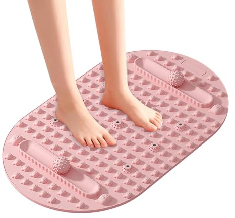 Zestivra - Alfombra de punto de presión para los pies, doble cara portátil de silicona – Alfombra de masaje en el suelo para aliviar los pies – para viajes, suelo, relajación, meditación, yoga