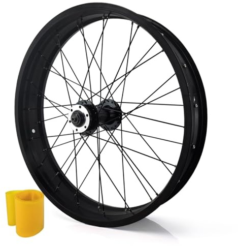 20/26 Tum X 4,0 Tum Fat Tire Cykel Framhjul Aluminiumlegering Fälg 36H Fat Bike Hjulset Skivbroms Genomgående Axel 15 Mm Nav Avstånd 135 Mm För Snow Beach E-Bike(20inch)