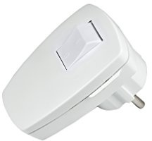 Schutzkontakt-Winkelstecker Kunststoff mit Schalter 230 V Weiß IP20 (Weiss Shalter)