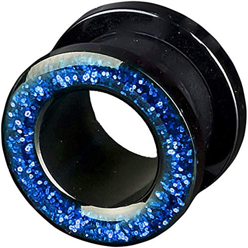 viva-adorno 1 Stück Flesh Tunnel Acryl Glitzerdesign zum Schrauben Z2c