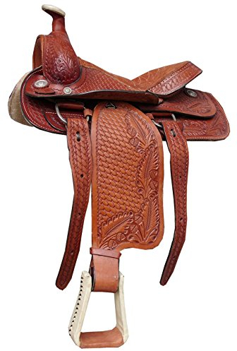 Amesbichler Reitsport Westernsattel Basket mit Prägung braun Wichita 15