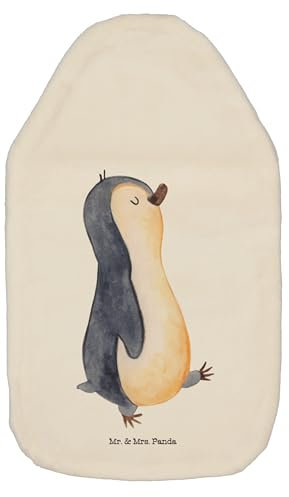 Mr. & Mrs. Panda Wärmflasche Pinguin marschieren - Geschenk, Bettflasche, Langschläfer, spazieren, Wärmekissen, zufrieden, Wärmflaschenbezug,