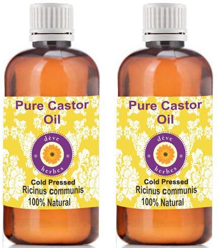 Deve Herbes Pure Castor Oil (Ricinus communis) Cold Pressed 100ml X 2 (Pack of Two) (6.76 oz)