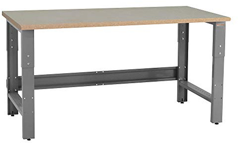 Table & Workbench: 1 Thick Particle Board Top, Height Adjustable Bench - 30 D x 48 L x 30 - 36 H - by BenchPro