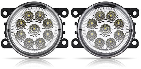 Fendinebbia, fendinebbia anteriore a LED a 9 LED DRL Luce di marcia diurna (bianca)