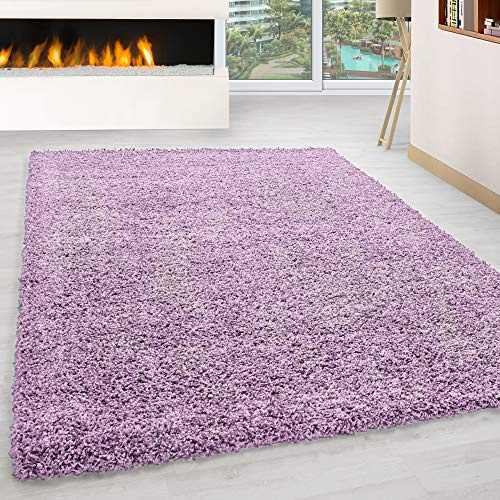 BPIL SHAGGY RUGS SOFT PLAIN Thick 5CM TWISTED PILE ANITSKID SMALL MEDIAM LARGE AREA RUGS (HEATHER, 80X150CM)