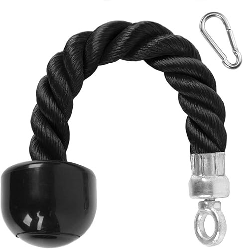 XYZDOUBLE Trizepsseil Nylon 33cm Trizeps Seil mit Rutschfesten Griffen Multifunktions-Heavy Duty Trizeps Seil Kabel Befestigung für Fitness,Bizeps,Trizeps,Fitnessstudio Oder zu Hause