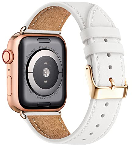 QAZNZ Genuine Leather Straps for Apple Watch Strap for Women Men Dressy | 40mm 42mm(Series 11 10) 41mm 38mm,Replacement Wristband for iWatch SE 1/2/3 Series 9 8 7 6 5 4 3 2 1 & Ultra 3/2/1 Office