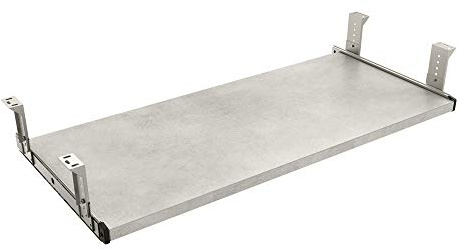 FRMSAET Glissante 53cm/60cm/76cm Plateau pour Clavier(76 cm, Roche Grise) | Support de plateforme en bois renforcé pour mobilier – tiroir coulissant sous bureau, avec coulisses réglables en hauteur