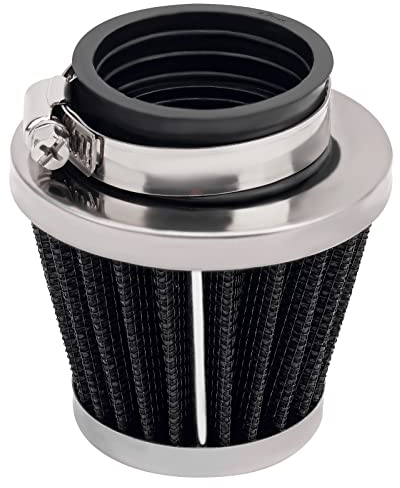 Road Passion moto Filtre à air 42 mm Hochleistungs Doppelschicht Design Edelstahl et qaze noir reqlable Clamp