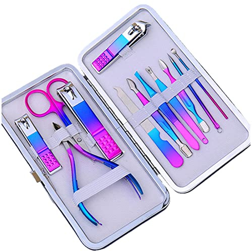 UKKO Cortauñas 7-12 Piezas De Podadoras De Manicura Y Cortadoras De Uñas Conjunto Herramientas De Corte De Clavos De Acero Inoxidable De Acero Inoxidable