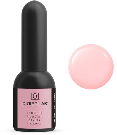 DIDIER LAB Premium Rubber Base Gel Sakura 10ml - LED UV Nagellack Rosa - HEMA und TPO-freie - Unterlack für Nägel - Nail Polish - Base Coat Gel Nagellack -2in1 UV Lack für Maniküre