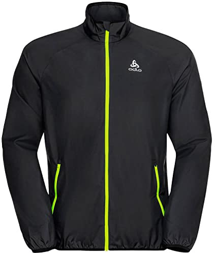 Odlo Herren ESSENTIAL LIGHT Laufjacke, black - safety yellow