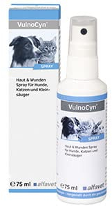 Alfavet VulnoCyn Spray, Wundspray für Hunde, Katzen und Kleintiere, gegen Bakterien, Viren und Pilze, Pumpspray 75 ml