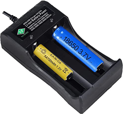 18650 Battery Charger, AA Battery Charger for Li-ion/Ni-MH 18650 26650 18490 18350 17500 16340(RCR123) 14500 10440 Battery, Ni-MH Ni-Cd AA AAA AAAA Battery