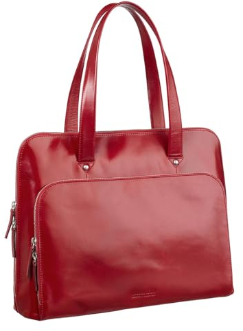 Leonhard Heyden Leder Aktentasche Umhängetasche mit Laptopfach Cambridge Briefcase 1 Compartment Rot dunkelrot