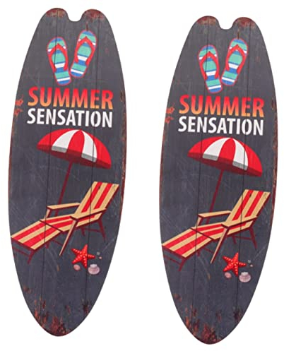 2Pcs Surfbrett Holzschild Vintage Deko Deko Vintage Wohndeko Surf Room Decor Surfbrett Wanddeko Außendeko Holz Mädchen Außendeko Außendeko
