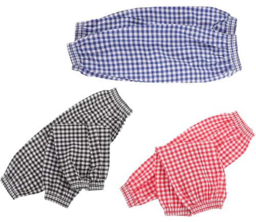 Angoily 3 Pairs Oilproof Cleaning Oversleeves - 41.5cm Cotton Linen Blend Protective Arm Sleeves - Reusable Plaid Washable Arm Covers with Elastic Band for Kitchen Cooking Gardening and Housework