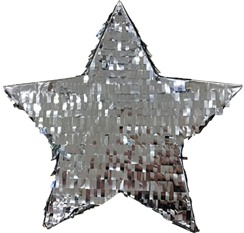 Pinata Stern L Kindergeburtstag Topfschlagen zum Befüllen Silber Partyspass Weihnachten