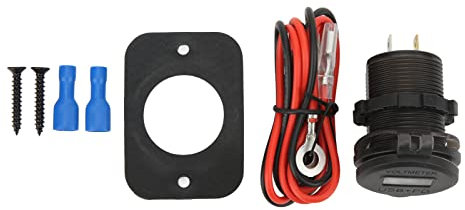 Presa Caricabatteria per Auto Doppia Presa USB QC 3.0 Porta USB per Auto 12V con Display della Tensione Adattatore Presa di Corrente USB a Ricarica Rapida per Camion, Furgoni, Camper