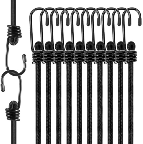 moinkerin Spanngummi mit Haken,10 Stücke 100CM, max. 35kg Belastbarkeit | Robuste Expanderseile zur Sicherung von Gepäck, Planen, Motorrädern, Campingausrüstung und Ladung auf Gepäckträgern
