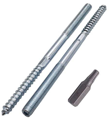 SKIR'CO (10 Stück) Stockschrauben M8 x 140 mm, Dübelschrauben mit Doppelgewinde, Doppelkopfschrauben