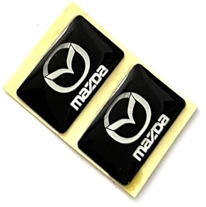 2 Stück Aufkleber 18 x 11 mm. Passend für Mazda-Auto mit Logo Kfz. Für Innerraum, Salon, Schlüssel, Key usw. Dekorative Sticker mit Emblem (18x11mm MAZD.. 2St.)