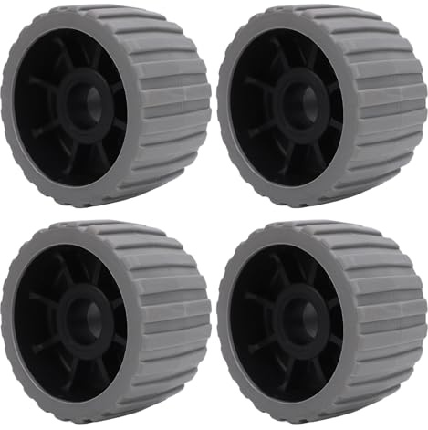SIXRUN 4 Pièces Rouleaux Oscillants de Remorque Rouleau Oscillant en Poly nervuré Résistant aux Hautes Températures pour Remorques de Bateaux 125X73X30mm Rouleaux Oscillants de Remorque