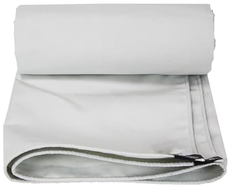 Canvas-Plane, strapazierfähig, wasserdicht, mit Metallösen, regenfestes Mehrzweck-Überdachungszelt für Camping- und Gartenmöbel im Freien – Weiß, 600 g/m²(1.6x6m)