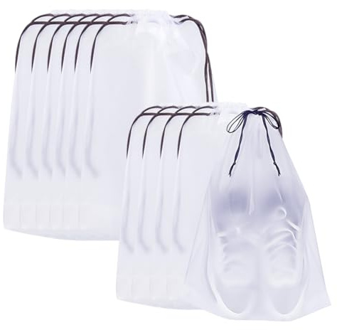 SULIUDAJI Set Di 10 Sacchetti Per Scarpe Con Cordino Impermeabile, Trasparente