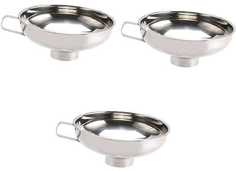 Amosfun 3 Pz imbuto alimentare riempitivo di marmellata ampio imbuto kit per fare marmellate acciaio inossidabile filtraggio a bocca larga da cucina