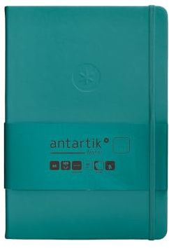 Antartik Notizheft mit Gummiband, fester Einband, A5 Blatt, gepunktet, Grün, Aquamarin, 100 Blatt, 80 g, FSC