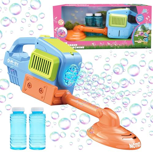 deAO Elektrische Seifenblasenmaschine, Kinder Rasenmäher Bubble Machine mit 200ml Seifenblasenwasser, Geräusch, LED Licht, Sommer Gartenspielzeug Outdoor Spielzeug ab 1 2 3 Jahre (Grün)