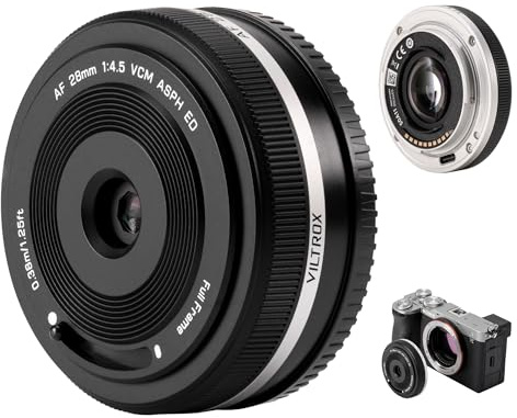 VILTROX AF 28mm F4.5 FE Lens for Sony E-Mount,AF 28/4.5 Full Frame Lens for Sony E Autofocus, Ultra-Compact Wide-Angle Lens with Aspherical and ED Elements, Ideal for Street Photography