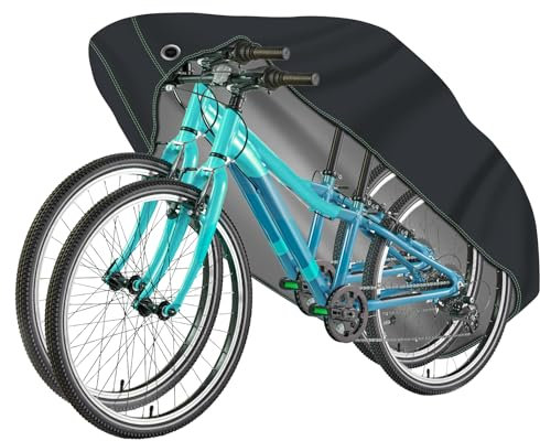 Funda Bicicleta Exterior Impermeable 500D Tejido Ripstop, Funda Bici Anti-UV Resistente a Viento y Polvo, 210x100x110 cm, Cubierta Protección para Bicis Montaña, Carretera, Eléctricas y Motos